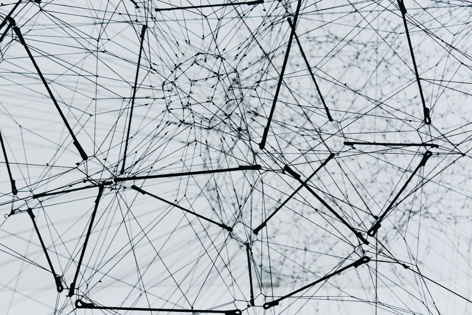 Abstract network of connected nodes — what a vector index looks like, geometrically